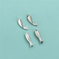 Personalized 925 Sterling Silver Small Fish Charm Beads for Jewelry Making Accessories Supplies