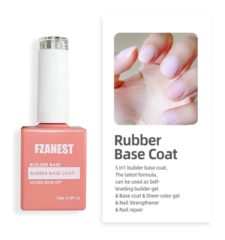 FZANEST Private Label Nails Salon Nail Painting Gel Uv Color Base Gel Rubbers Rubber Base Gel Nail Polish