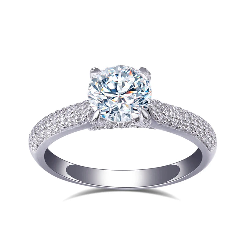 MSR-965 18K Gold Wedding Engagement Ring 1ct D VS1 Round Shape Lab Grown Diamond Ring