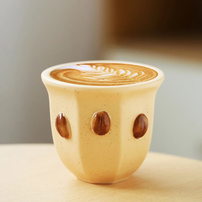 180ml Creative Coffee Bean Design Ceramic Coffee Cup Office Cafe Special for Coffee Tea Gift