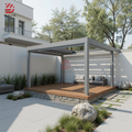 Customized Aluminum Pergola Modern Electric Bioclimatic Pergola Waterproof Motorized Louvered Aluminum Pergola