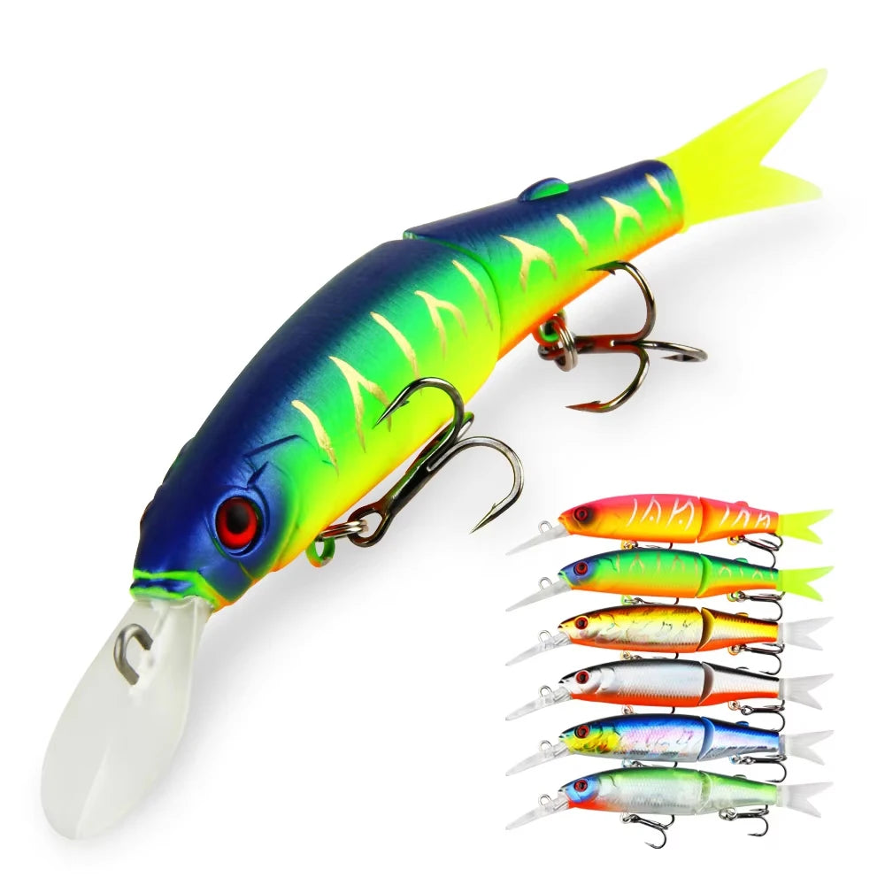 Spinpoler 8g Slow Sinking Fishing Lure Crankbaits 105mm Hard Artificial Bait Bass Fishing Lures Swimbait 2 Jointed Pesca 1pcs