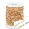 Factory Wholesale Stainless Steel 18K Real Gold Plated Twist Textured Chain for DIY Jewelry Making