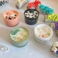 Soy Wax Essential Oils Cotton Wick Aromatherapy Candles With Healing Crystals Spiritual Gift for Women Meditation Glass Candle