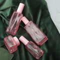 Pink Glass Face Cream Jar Glass Empty Cream Jar Packaging Glass Face Cream Containers with Lid