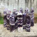 Natural Dreamy Amethyst Column-Shaped Polished Feng Shui Souvenir Mascot for Home Decor for Carving and Display