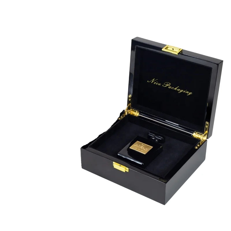 Luxury Premium Timber Cosmetic Perfume Packaging Box Recycled Materials Bright Lacquer Finish for Essential Oils Perfume Bottles