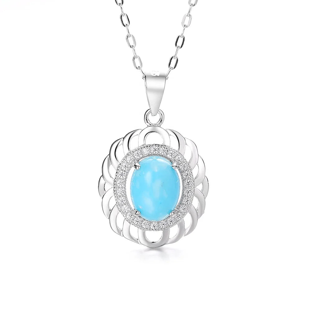 Larimar Pendant Pure 925 Sterling Silver Chic Pendant Lovely Pendant