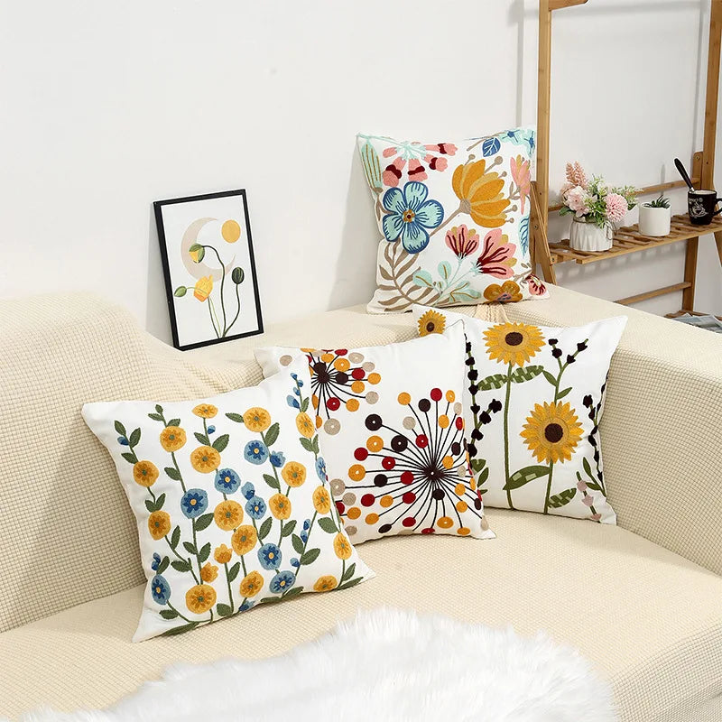 New Towel Embroidered Pillow Cover Ins Pastoral Home Sofa Pillowcases Headboard Cushion Office Waist Cushion Covers