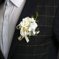 Rose Boutonniere Set Groom Boutonniere for Men Wedding Artificial Flowers Men Corsages for Wedding Best Man Party Suit