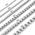 Cheap Wholesale Gold Silver Black Plated Stainless Steel Round Box Chain Necklace Jewelry Making Supplies for Men Women