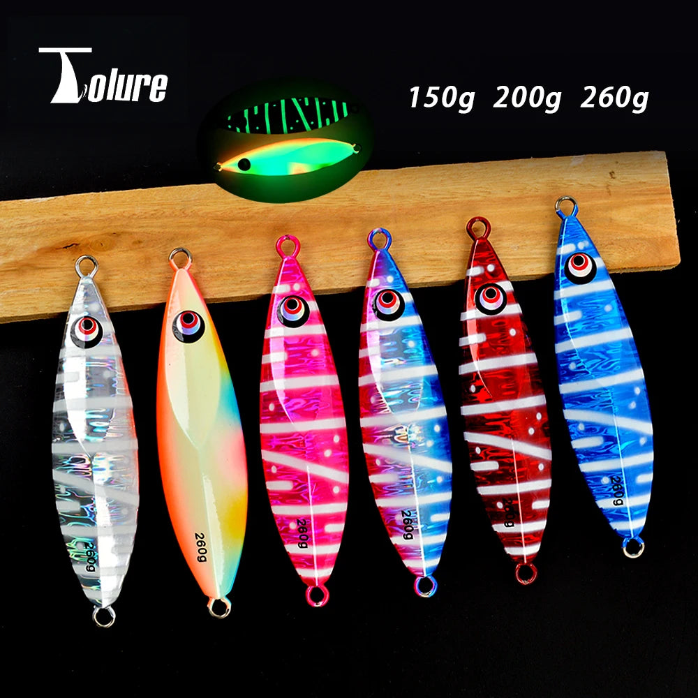 Toplure Slow Pitch Jigging Lure 80g 120g150g 200g Japan Quality Lead Fish Metal Jigging Lure Fishing Jig Lure