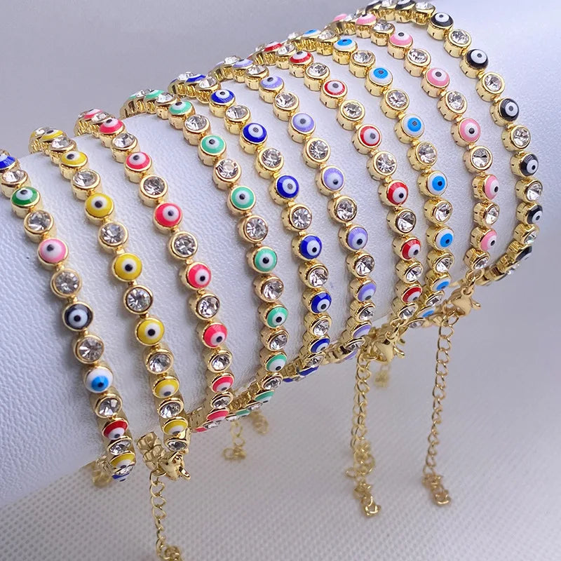 Cross-border 2023 Fashionable Gold Plating Enamel Opening Bracelets Adjustable Fashion Bracelet for Women