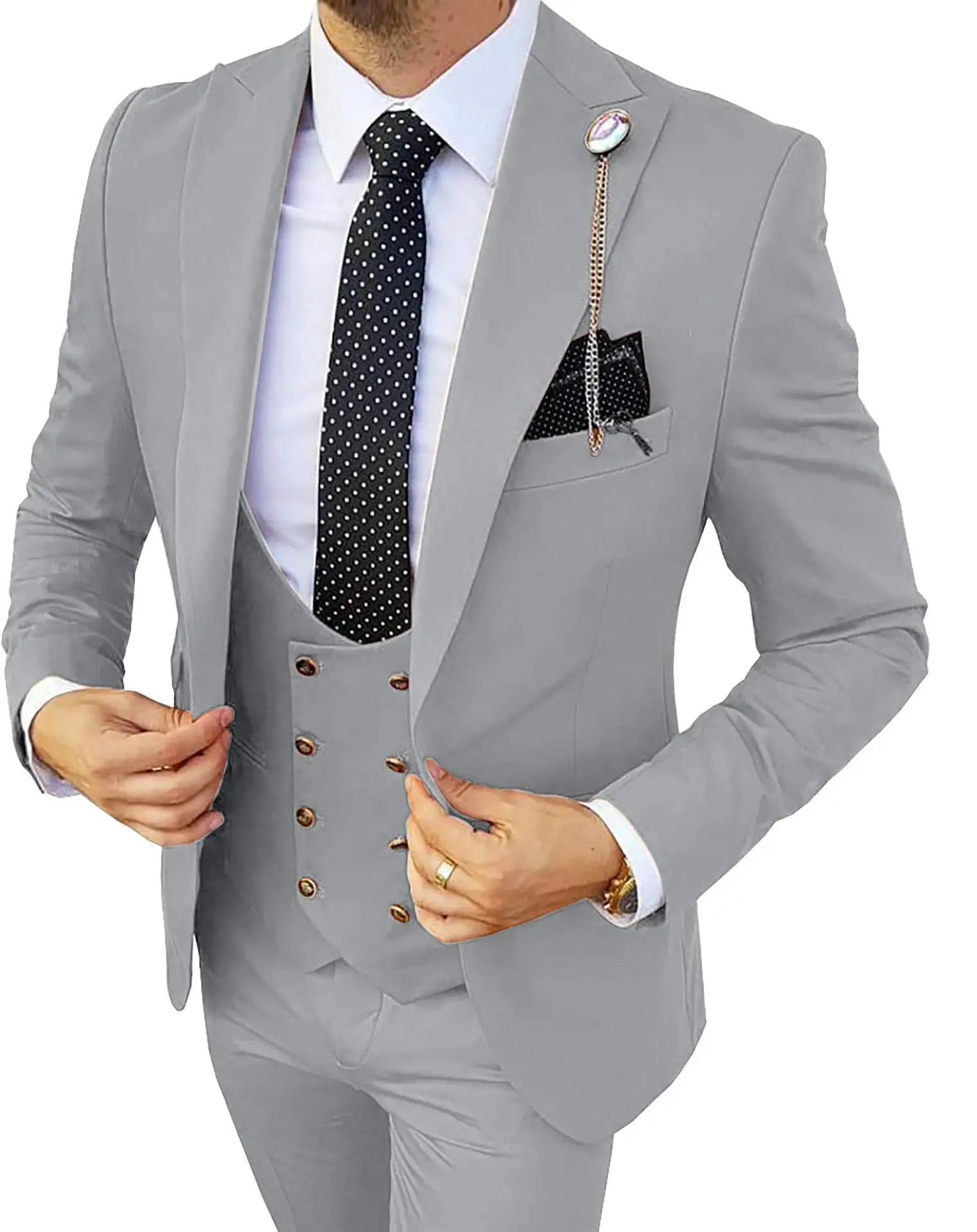 XXS-7XL Business Casual Suit Men Three Piece Set Groom and Best Man Wedding Banquet Large Suit