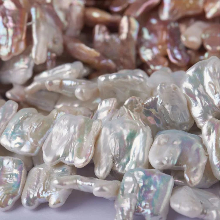 24-33mm Natural Freshwater Pearl Necklace Irregular Beads for Jewelry Making PipaBaroque Style Loose Material