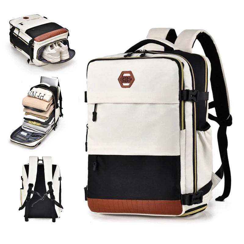New Extra Large Expandable Bag College Back Pack Travel Laptop Backpack Luggage Wet Dry Separation Travel Bag