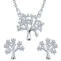 925 Silver Necklace Earrings Mothers Day Gift Tree of Life Jewelry Set