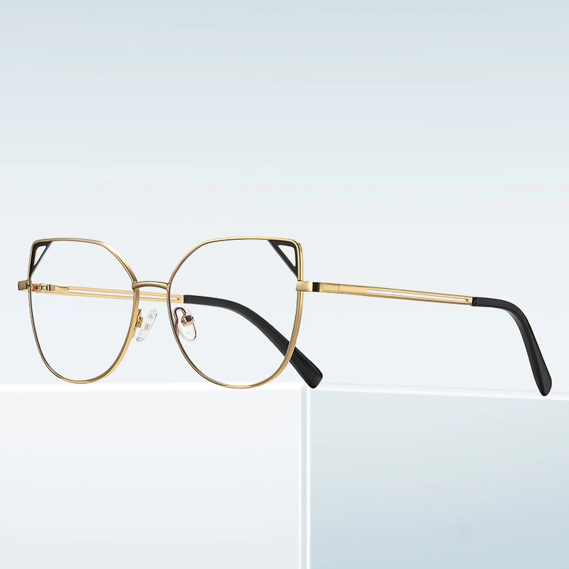 Fashion Oversized Cat Ear Metal Eye Frames Custom logo Glasses Frame Optical Eyeglasses for Women Frame Glasses Ready Stock