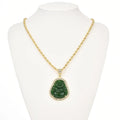 Alloy Jewelry Custom Multicolor Buddah Laughing Charm Twist Chain Rope 14K Gold Plated Jade Buddha Necklace Pendant