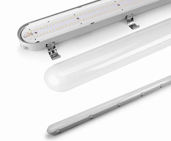 5ft 50W IP65 Waterproof LED Tri-proof Light Aluminum PCB 3/5 Year Warranty Industrial Wet Environments Farm Building Parking CRI