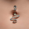 Wholesale 14g Surgical Steel Bar Snake Belly Button Ring Zircon Lady Navel Body Piercing