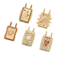 Beimai DIY Copper Zircon Pendant Heart Oil Drop Square Eye for Jewelry Making with OEM Keychain Accessories Brass Material