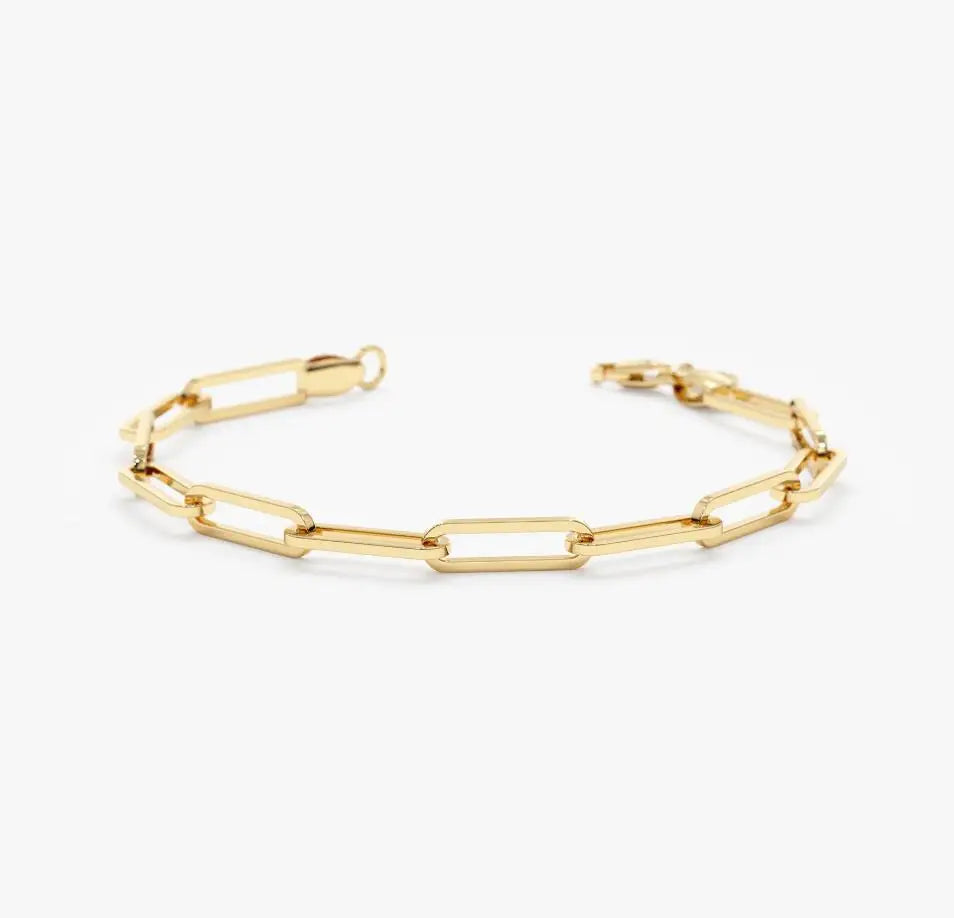 Inspire Custom Stainless Steel Jewelry for Women and Girls Thick Paper Clip Chain Bracelet for Wedding Ready to Ship Wholesale