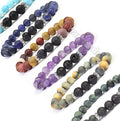 SL1001 8MM Wholesale Matte Natural Stone Bracelets Gemstone Healing Quartz Crystal Bracelet with Alloy for Woman Jewelry