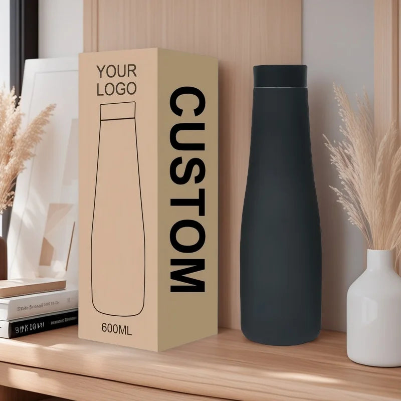 20oz BPA-Free Insulated Water Bottle Personalized 304 Stainless Steel Tumbler with Leakproof PP Lid Engraved/Printed Logo Option