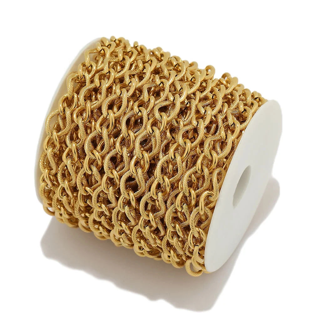 Stainless Steel Side Thread Chain Jewelry Serpentine DIY Jewelries Necklace Making Accessories Wholesale