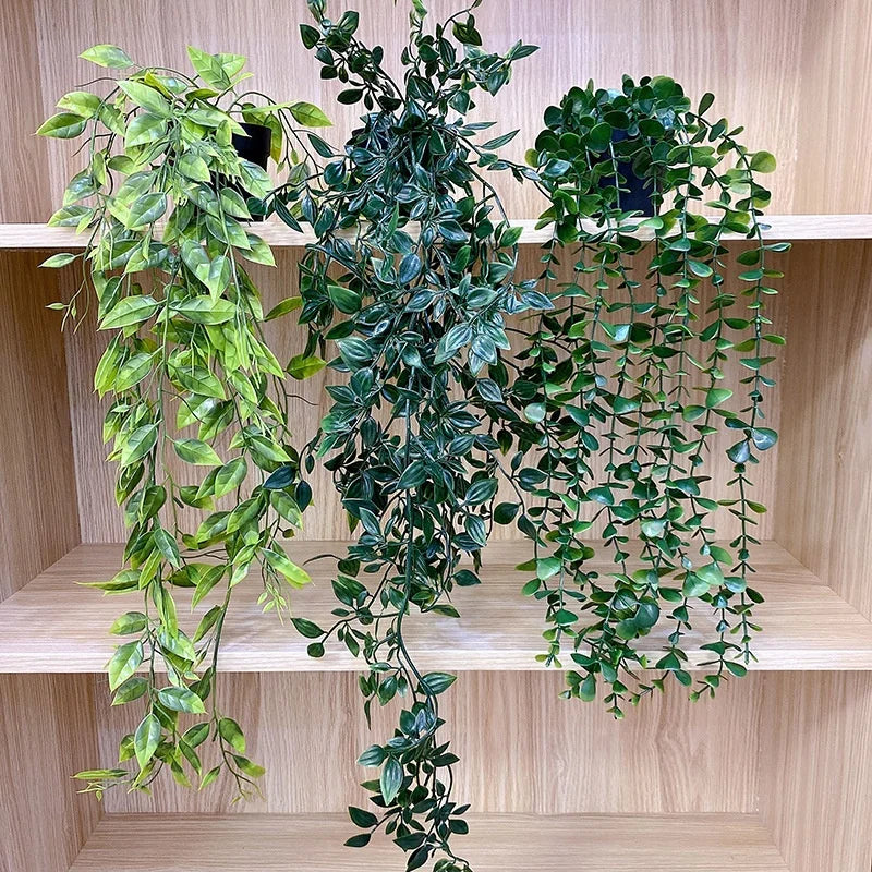 Wholesale  Selling Mandala Pea Pods Eucalyptus Hanging Pot Coffee Shop Artificial Plant Decoration