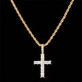 European and American Hip-hop Cross Full Color Zircon Pendant Fashionable and Personalized Trendy Necklace Exquisite Accessories