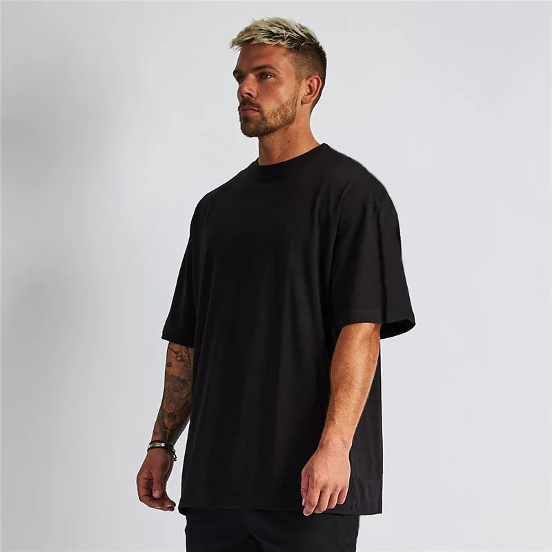 High Quality Custom Logo Print 100% Cotton Blank Tshirt Men Breathable Oversize Crew Neck T Shirt