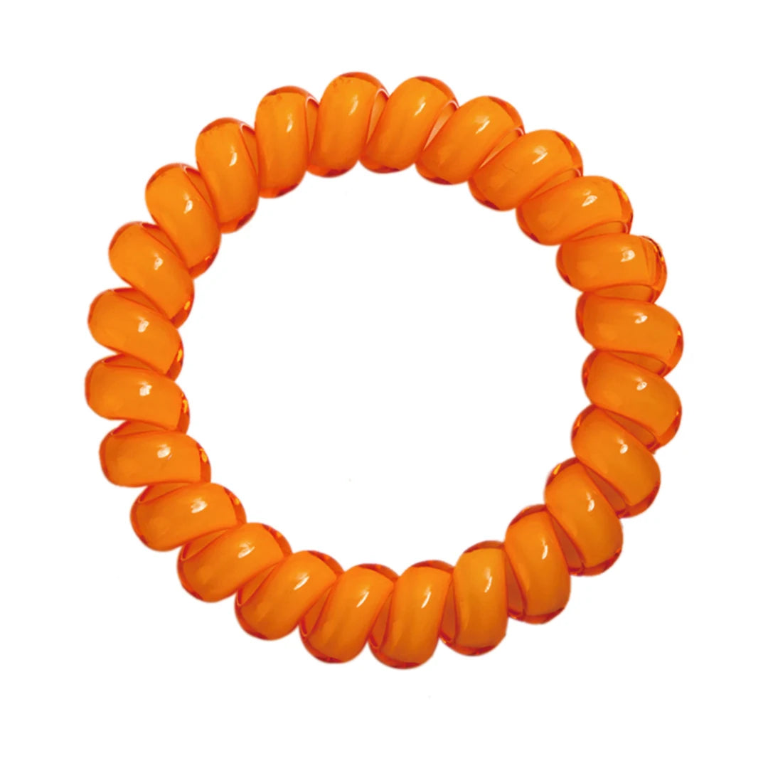 Custom 39 Candy Colors 6.5cm TPU Plastic Eco-friendly Telephone Cord Line Large Size Sports Hairband Spiral Flat Hair Ties