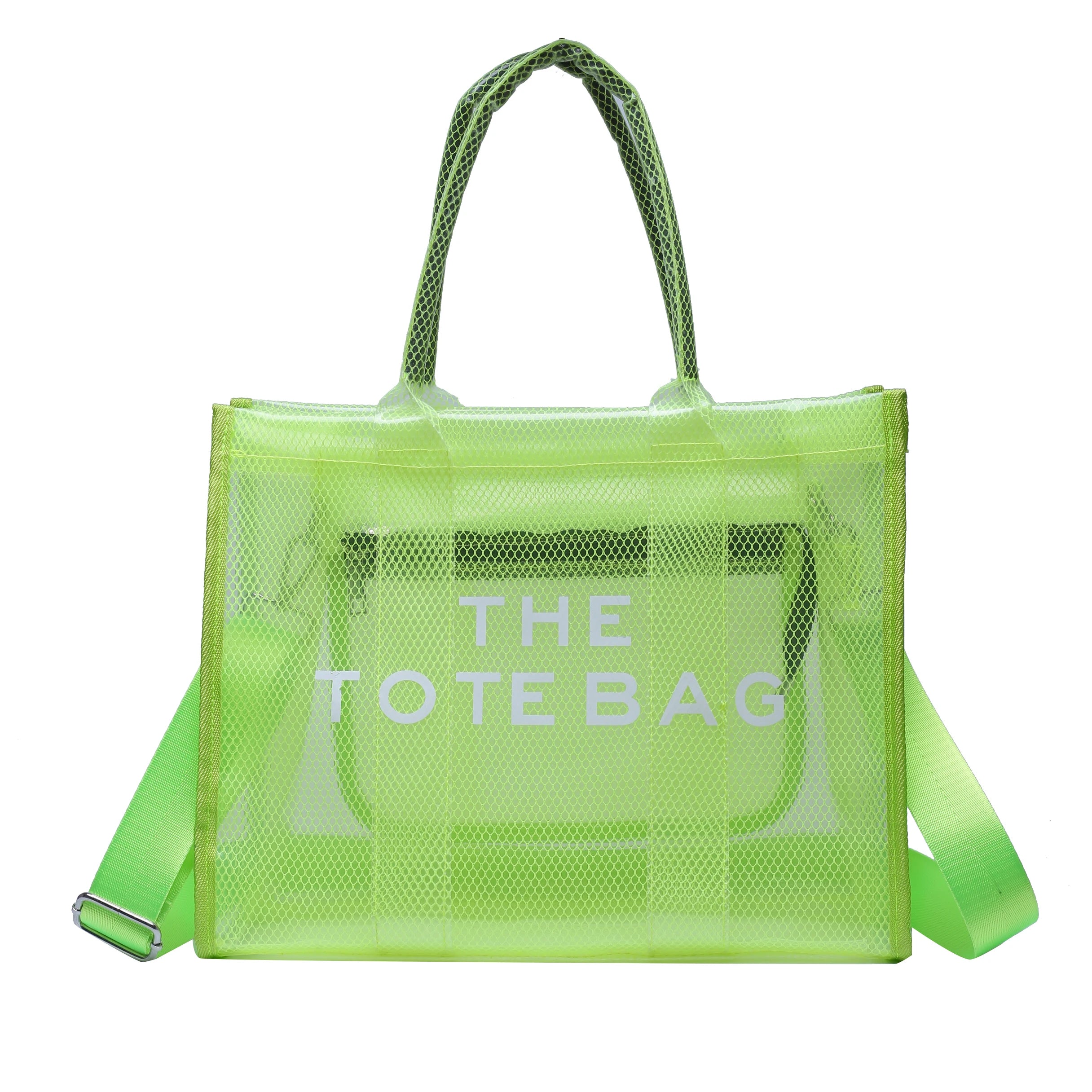 Factory Hot Selling Fashion Gentle Unisex Nylon Waterproof Zipper Closure Transparent Casual Large Capacity Shoulder Bag