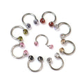 Wholesale Ball Nose Ring Titanium Earrings 14K Body Jewelry Zirconia Gemstone F136 Labret Piercing G23 Piercing Jewelry