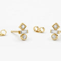 LOZRUNVE China Jewelry Manufacturer Gold Vermeil 925 Sterling Silver CZ Baguette Stud Elegant Earrings