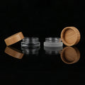 Luxury Bamboo Glass Cosmetic Face Cream Jar Frosted Glass 5g Mini Cosmetic Jars