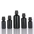 Black Glass Essential Oil Bottle 5 ml 10 ml 15 ml 30 ml Empty Cosmetic Bottle 50 ml 100 ml with Tamper-proof Plastic Cap