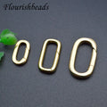 18K Gold Plated Rectangle Brass Clasp Connector for Necklace Making Findings