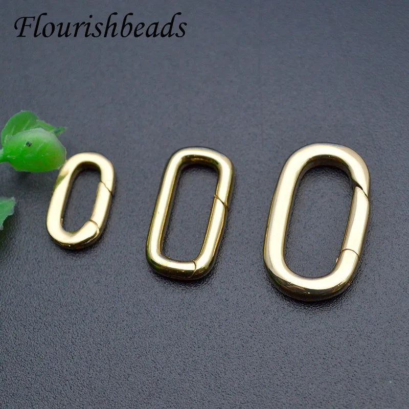 18K Gold Plated Rectangle Brass Clasp Connector for Necklace Making Findings