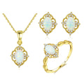 Dainty Jewelry Zircon Gold Sterling Silver Oval Luxury Women Opal Wholesale Necklaces