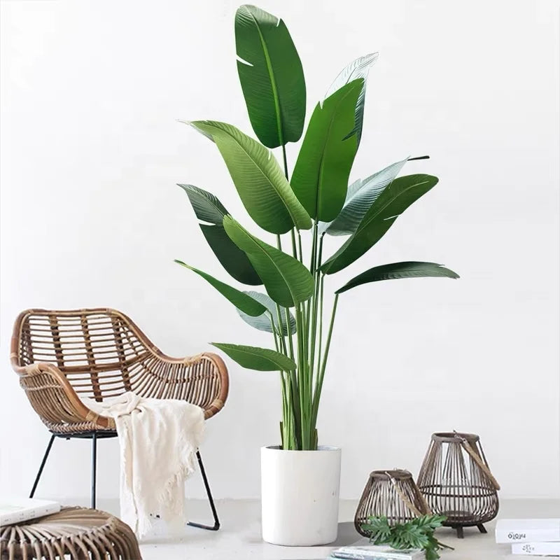 Manufacturers Best Selling Plastic Natural Touch Artificial Bird of Paradise Traveller's Banana Tree Indoor Decoration Plant