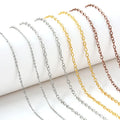 Hot Wholesale 40cm 45cm 50cm with 5cm Extender China Jewelry 18k Gold Rose Pvd Color Stainless Steel Thin Link O Chain Necklaces