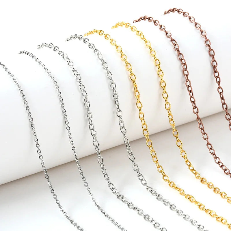 Hot Wholesale 40cm 45cm 50cm with 5cm Extender China Jewelry 18k Gold Rose Pvd Color Stainless Steel Thin Link O Chain Necklaces