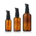 Perfume Glass Pump Bottle 2024 New Arrival  Ready to Ship Empty Round 30ml Amber Lotion Glass Bottle