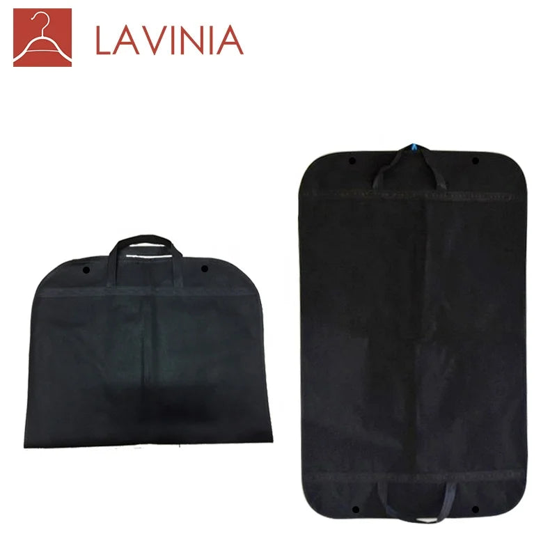 Custom Factory Products Clothes Dust Cover Non-woven Black Storage Bag Clothing Covers