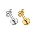 Right Grand ASTM F136 Titanium 16G Mini 4 Bead Cluster Labret Lip Ring Tragus Cartilage Helix Conch Earring Stud Nose Piercing MegaBDM