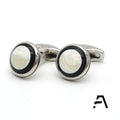 Wholesale Round Natural Stone Cufflinks for Men for Business Wedding Party Anniversary-Great Business or Gift Idea