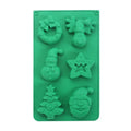 HY 6 Cavity Silicone Christmas Mold Shape of Tree Snowman Baking Tray for Chocolate Cake Soap